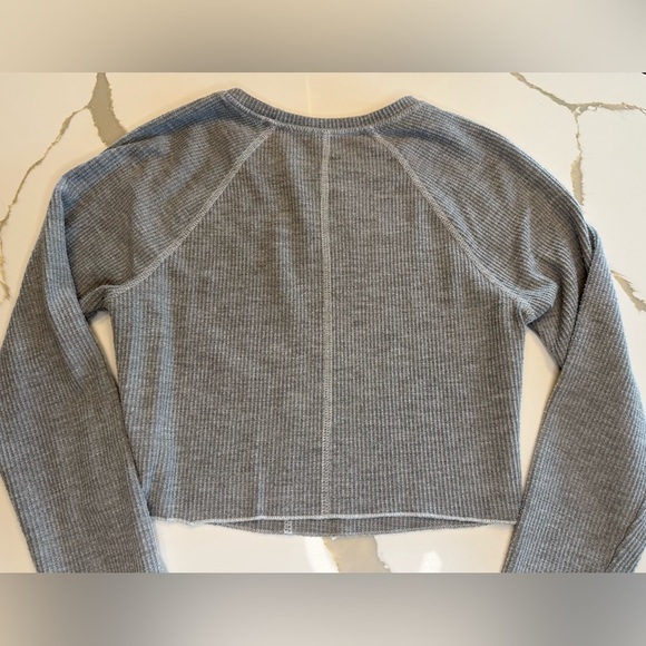PacSun Gray Ribbed Women's Crop Top -Sz S - Picture 2 of 3